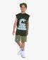 Band of Boys Dino Snake Patch Waffle Seam Front Shorts