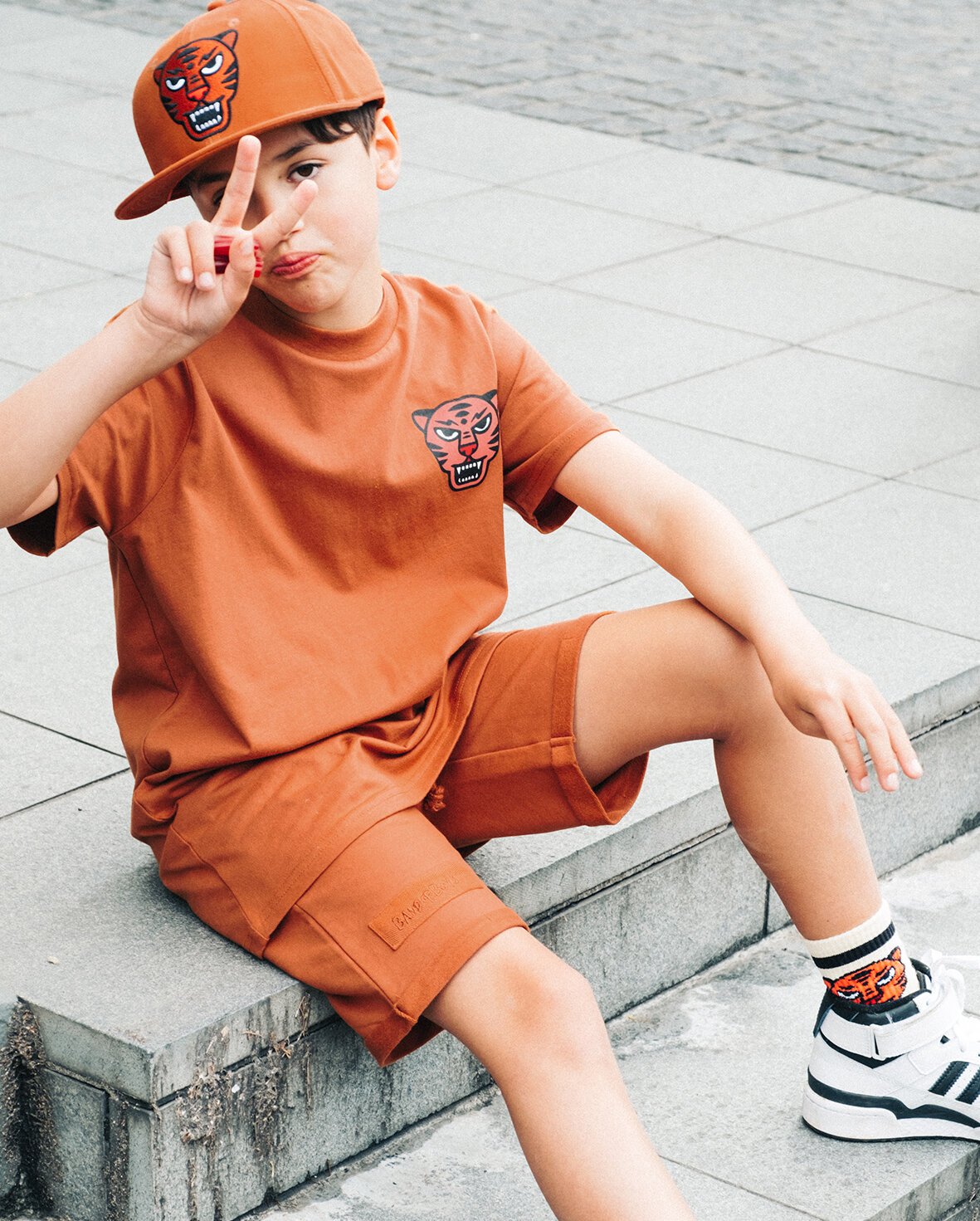 Band of Boys Tan Jogger Shorts SALE Boys Sale Kids Clothing NZ Shop Online Kid Republic S22 23 Band of Boys SALE