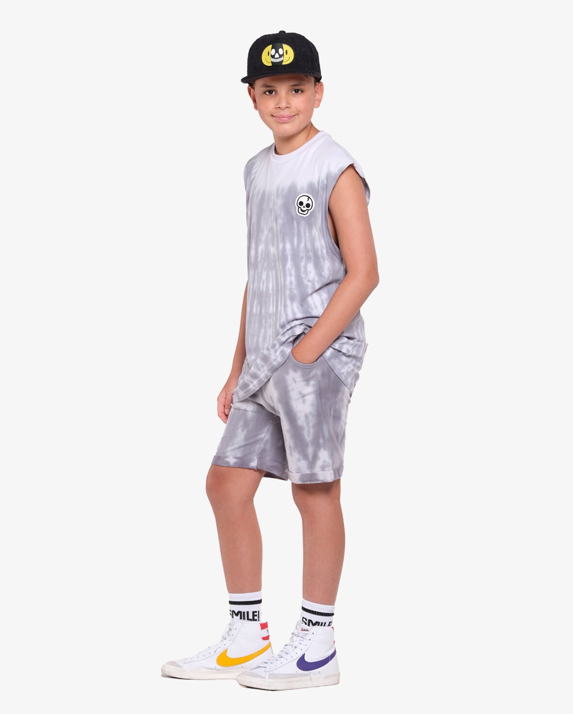Band of Boys Grey Tie Dye Jogger Shorts SALE Boys Sale Kids Clothing NZ Shop Online Kid Republic S22 23 Band of Boys SALE