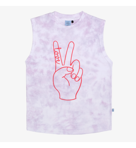 The Girl Club Peace + Love Tie Dye Tank - Purple + White