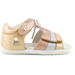 Bobux Step Up Mirror Sandal - Pale Gold + Rose Gold Stripe