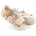 Bobux iWalk Mirror Sandal - Pale Gold + Rose Gold Stripe