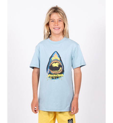 Santa Cruz Speed Wheels Shark Front T-Shirt - Blue
