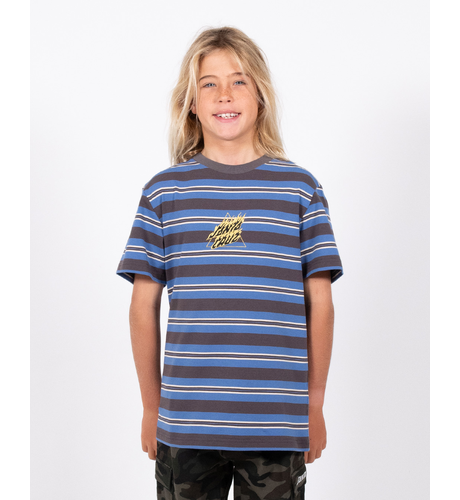 Santa Cruz Flamed Not A Dot Yarn Dye T-Shirt - Blue Stripe