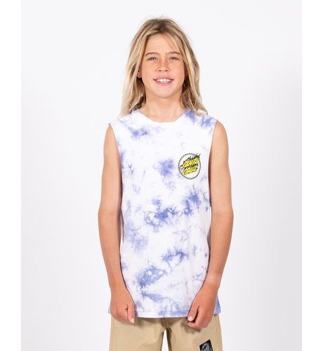 Santa Cruz Checked Out Flamed Dot Singlet - Grey Tie Dye