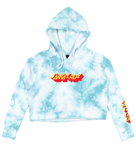 Santa Cruz Step Strip Tie Dye Hooded Jumper - Aqua Tie Dye