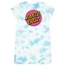 Santa Cruz Other Dot Pop Chest Tee-Shirt Dress - Aqua Tie Dye