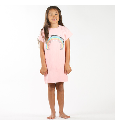 Hello Stranger Dreams Tee Dress - Peony Pink