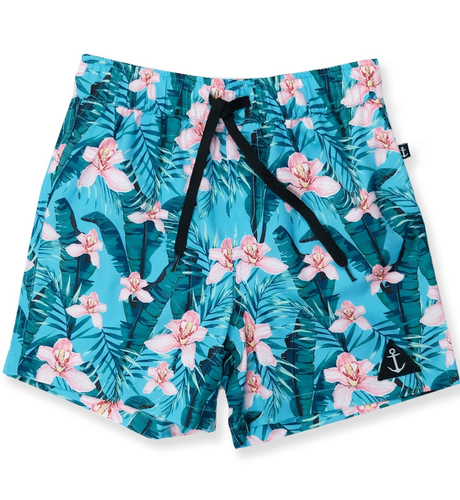 Hello Stranger Floral Board Short - Blue Floral