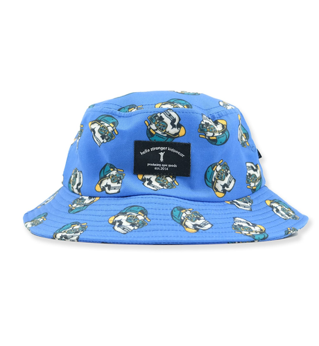 Hello Stranger Bucket Hat - Blue Skulls