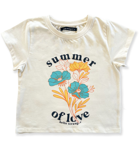 Hello Stranger Sol S/S Crop Tee - Cloud