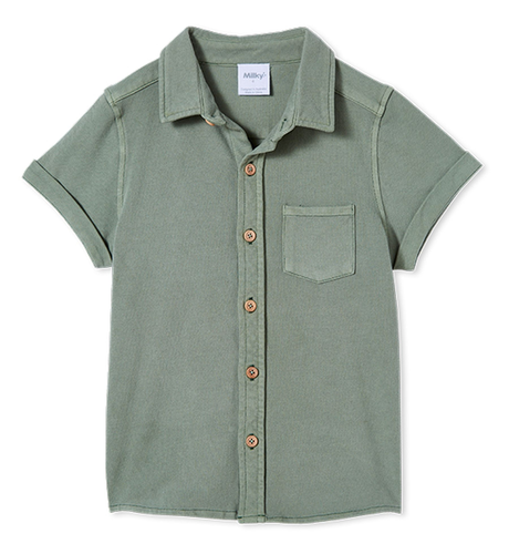 Milky Pique Shirt - Khaki