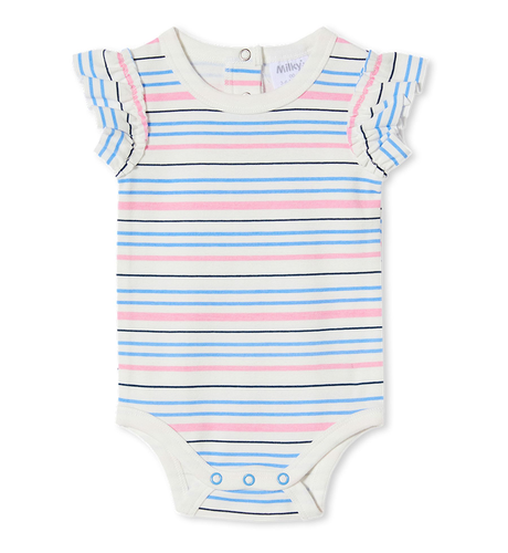 Milky Stripe Rib Bubbysuit