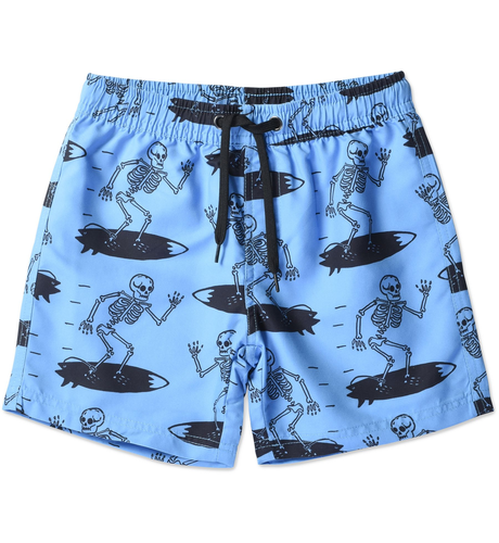 Minti Surfing Skeletons Boardies - Aqua