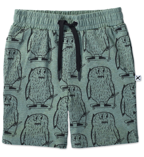 Minti Scooting Monsters Short - Forest Marle