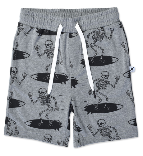 Minti Surfing Skeletons Short - Charcoal Marle