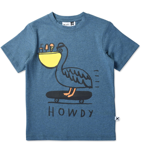 Minti Howdy Pelican Tee - Teal Marle