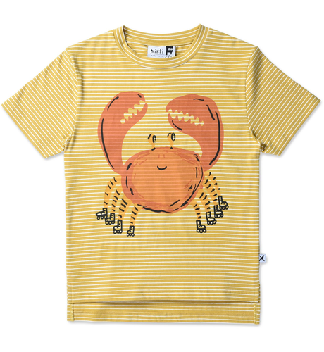 Minti Roller Crab Tee - Mustard Stripe