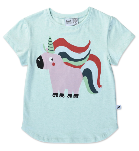 Minti Sporty Unicorn Tee - Mint Marle