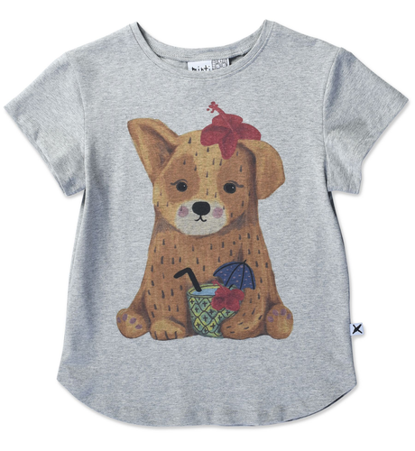 Minti Poolside Puppy Tee - Grey Marle