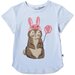 Minti Dressed Up Bunny Tee - Light Blue Marle