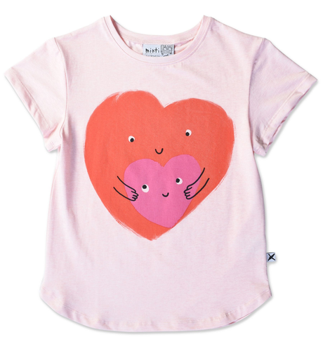 Minti Heart Love Tee - Pink Marle
