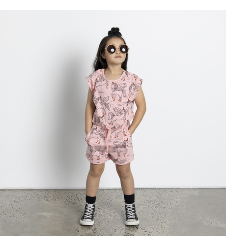 Minti Pegasus Roller Party Playsuit - Strawberry Marle