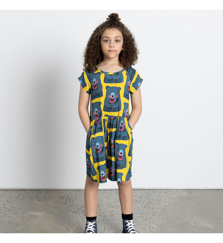 Minti Summer Bears Woven Dress - Yellow