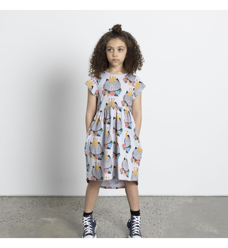 Minti Tropical Kitty Dress - Lilac Marle