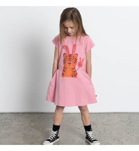 Minti Dressed Up Tiger Dress - Fuchsia