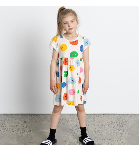 Minti Happy Dots Dress - Oatmeal Marle