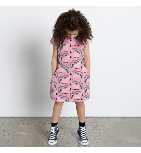 Minti Sporty Unicorns Dress - Fuchsia