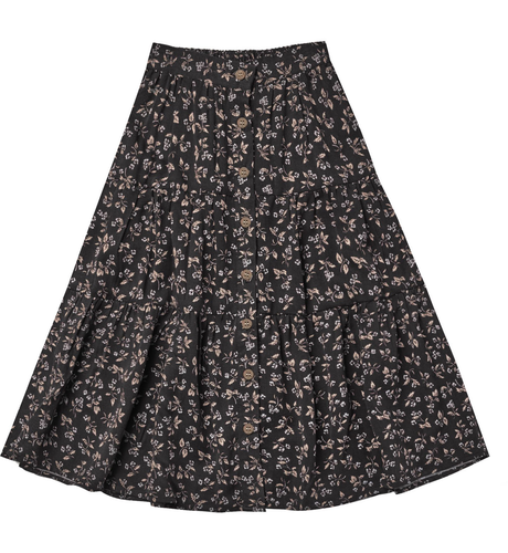 Rylee + Cru Joelle Skirt - Dark Floral