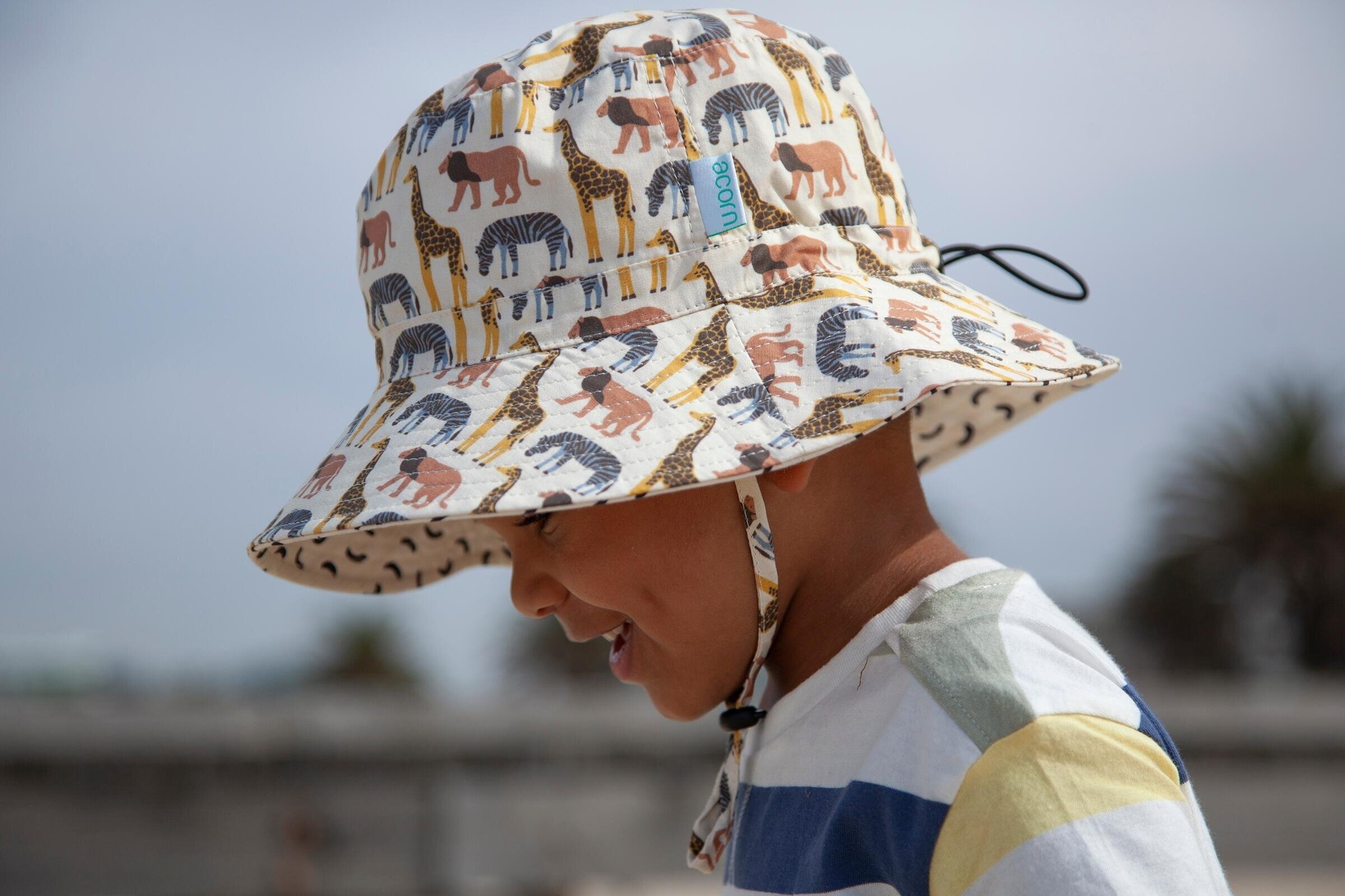 Acorn Safari Bucket Hat CLOTHING HATS Sunhats Kids Clothing NZ Shop Online Kid Republic S22 23 ACORN