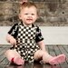 Rock Your Baby Charcoal Check Romper