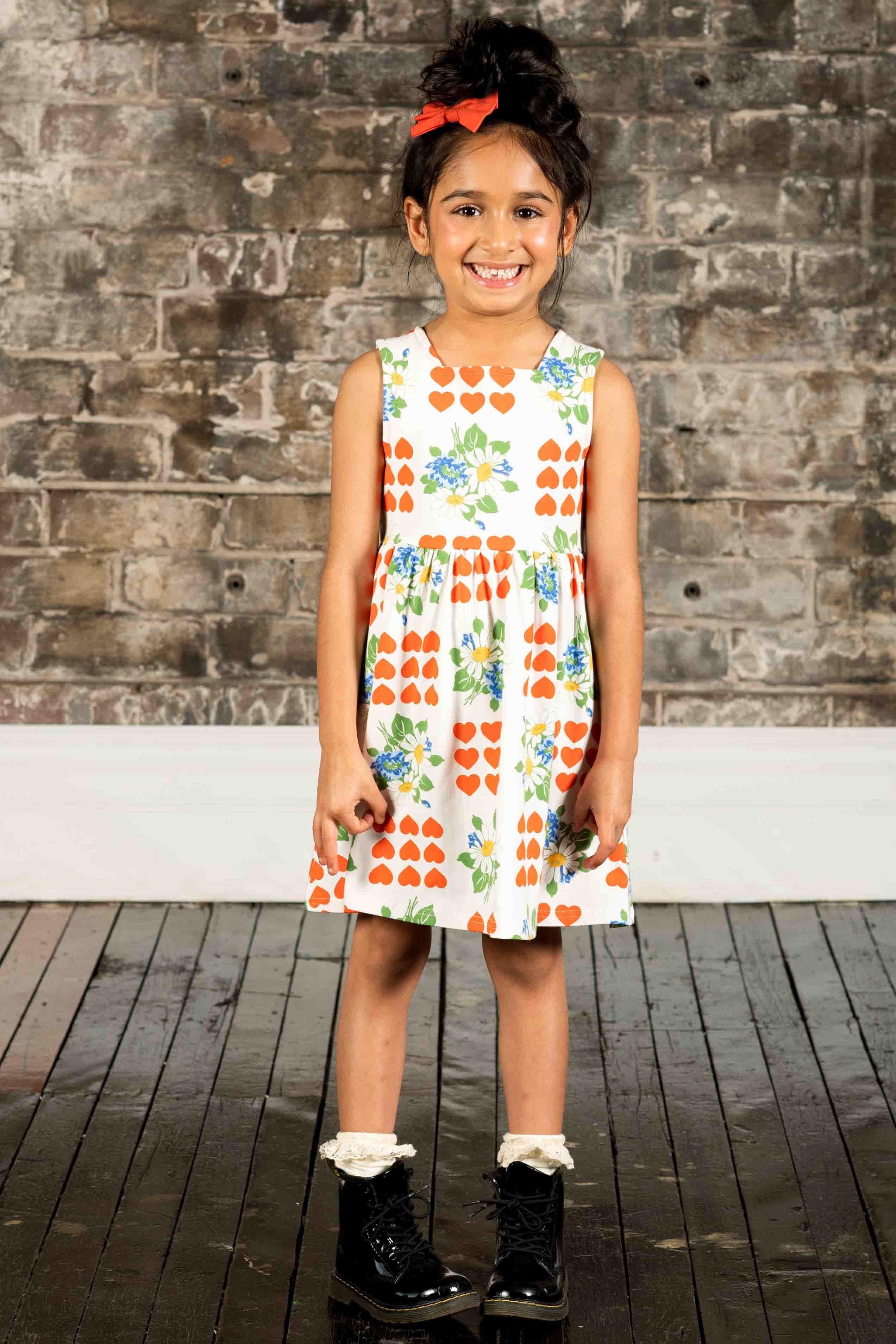 Rock Your Kid Floral Hearts Tie-Back Dress CLOTHING-GIRL-Girls