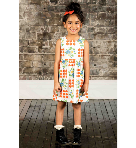 Rock Your Kid Floral Hearts Tie-Back Dress