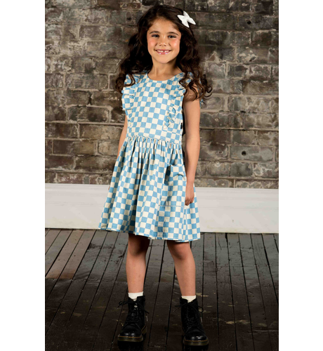 Rock Your Kid Blue Check Babette Dress