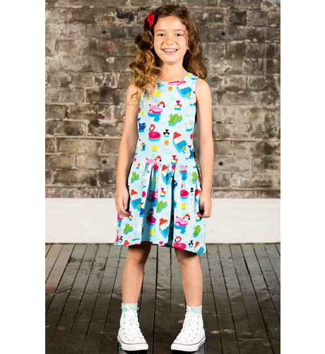 Rock Your Kid Pool Party Sleeveless Drop Waist Dress