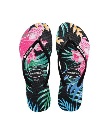 Havaianas Slim Floral Palm - Black