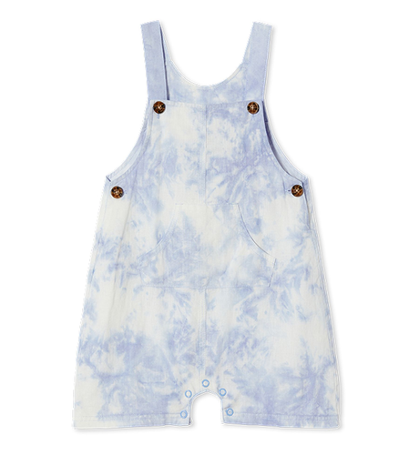 Milky Tie Dye Linen Baby Overall - Blue