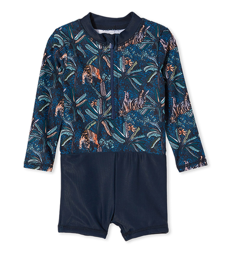 Milky Tiger Palm L/S Swimsuit