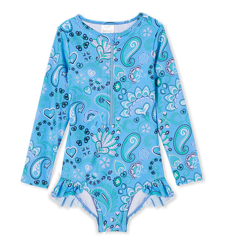 Milky Summer L/S Swimsuit - Blue