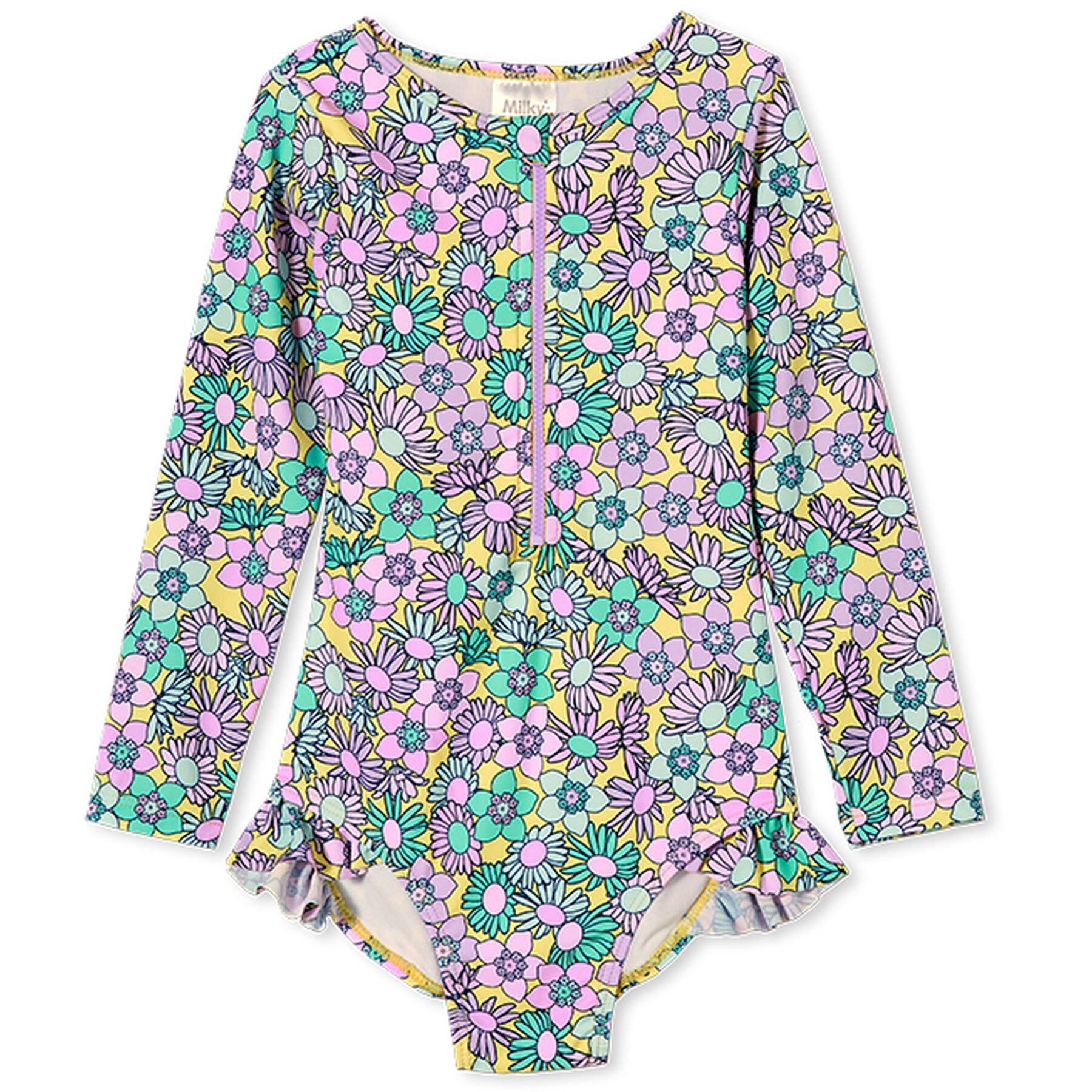 Milky Retro L/S Swimsuit CLOTHING-GIRL-Girls Swimwear Kids