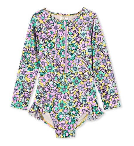 Milky Retro L/S Swimsuit