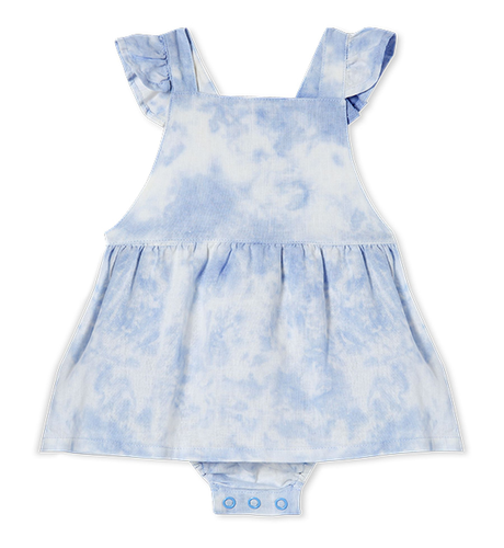 Milky Tie Dye Baby Dress - Blue