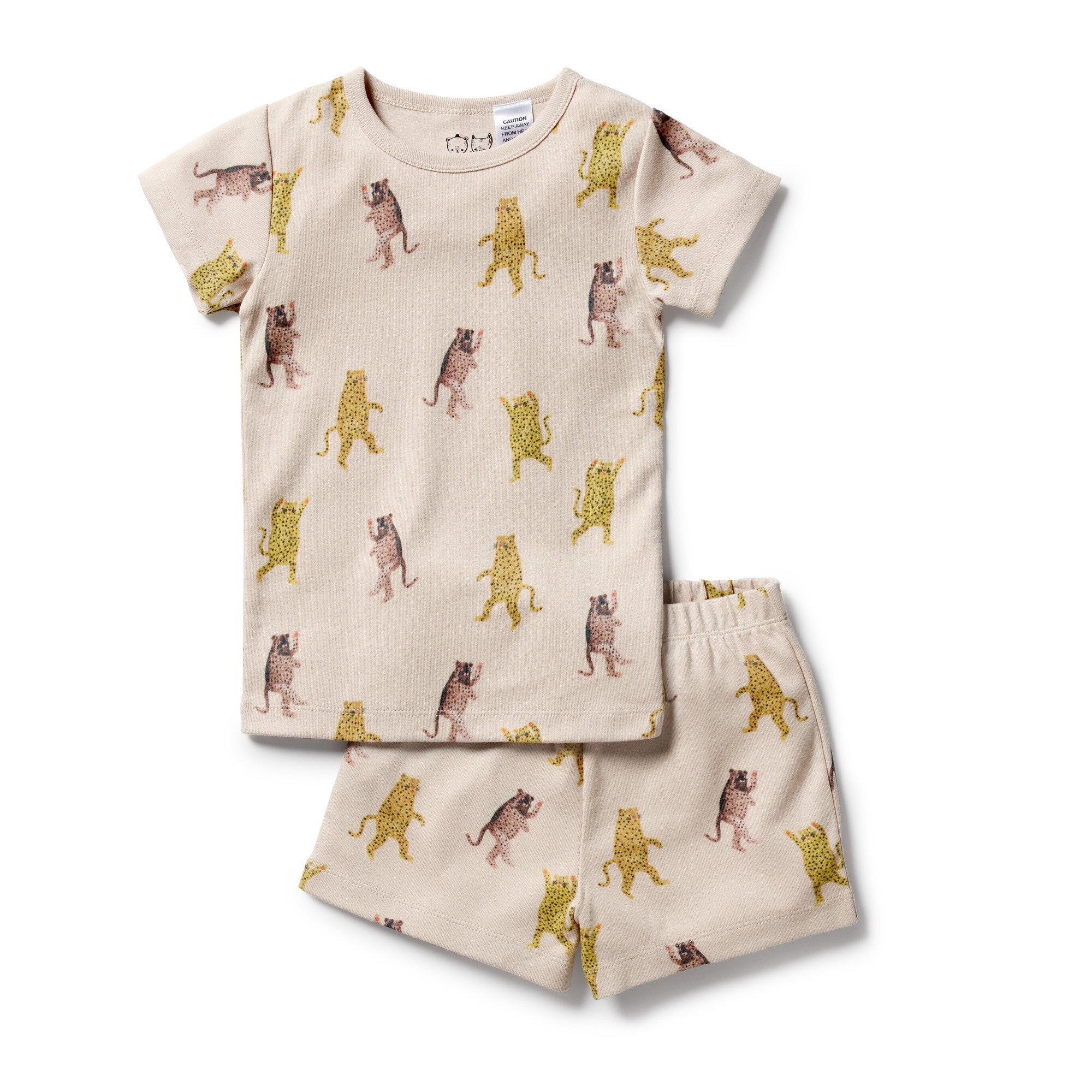 Wilson Frenchy Organic Rib Short Sleeve Pyjamas Roar SALE Girls Sale Kids Clothing NZ Shop Online Kid Republic S22 23 Wilson Frenchy SALE