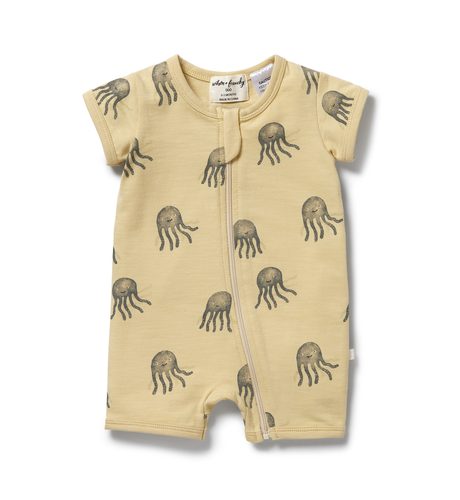 Wilson & Frenchy Organic Boyleg Zipsuit - Ollie Octopus