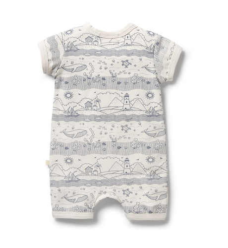 W&F Piney Pals Organic Pointelle Boyleg Zipsuit main image 0