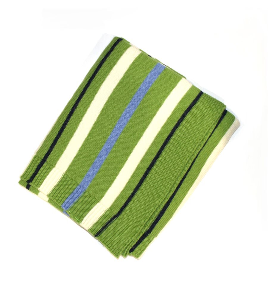 Merino Kids Lambswool Blanket Green/Navy BABY ESSENTIALSBedding